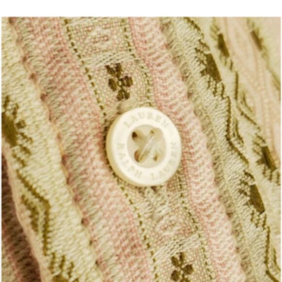 Lauren Ralph Lauren Western Floral Jacquard Cotton Long Sleeve Shirt Large - Picture 10 of 15